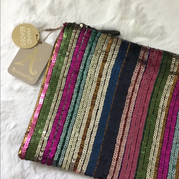 Accessorize Hand beaded sequin rainbow bag - Picture 8 of 9